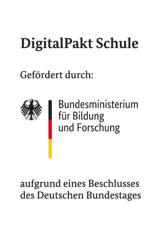 Man sieht die Urkunde des Bundesministeriums für Bildung und Forschung, welche die Grundschule am Dom als DigitalPakt-Schule auszeichnet.